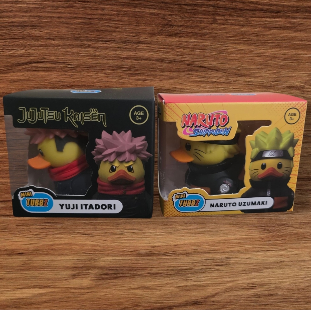 NIB Tubbz Mini Naruto Uzumaki & Yuji Itadori Anime Set Of Rubber Ducks